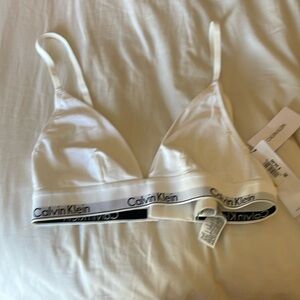 Calvin Klein white triangle bra NWT